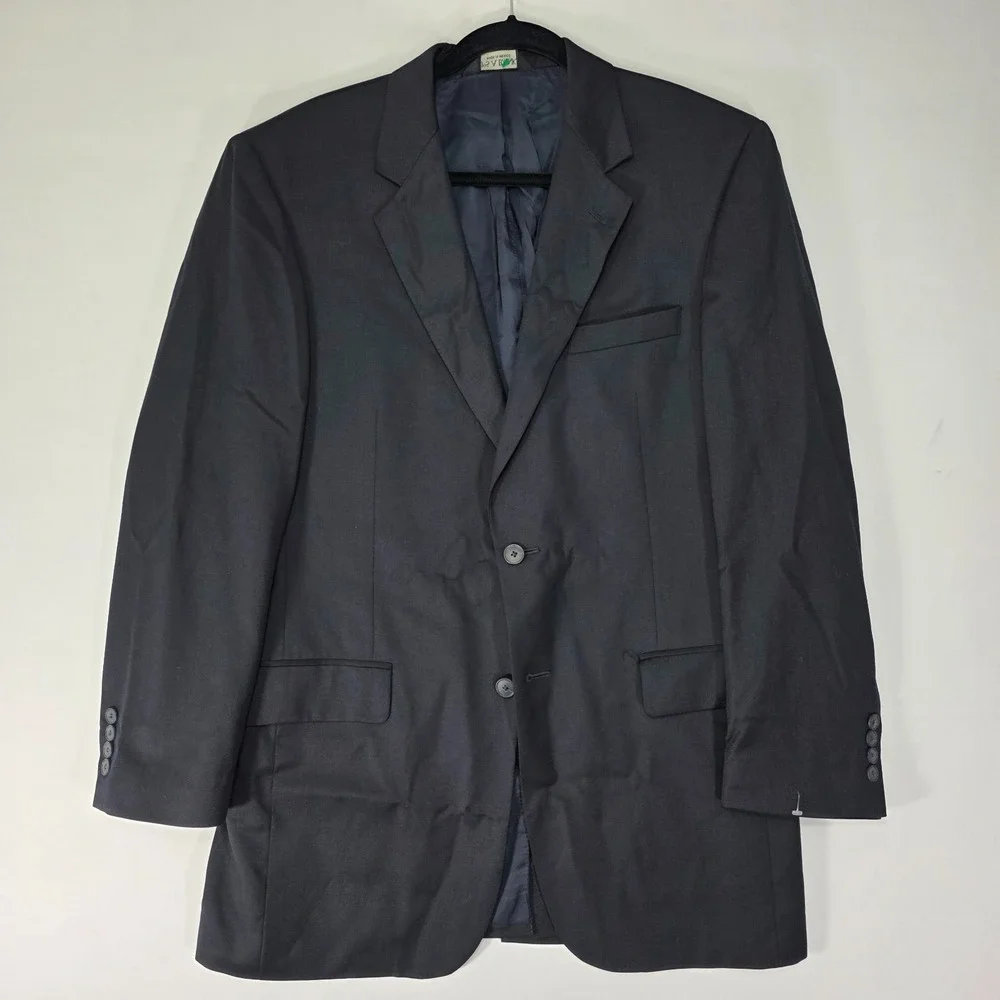 JOS A BANK 710 Gordon Men's Sport Coat Blazer Two Button Deep Navy Wool Size 40L